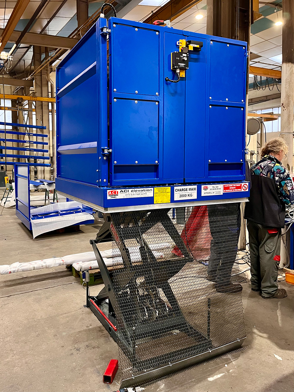 Tables élévatrices de quai 2x - Rideau à mailles